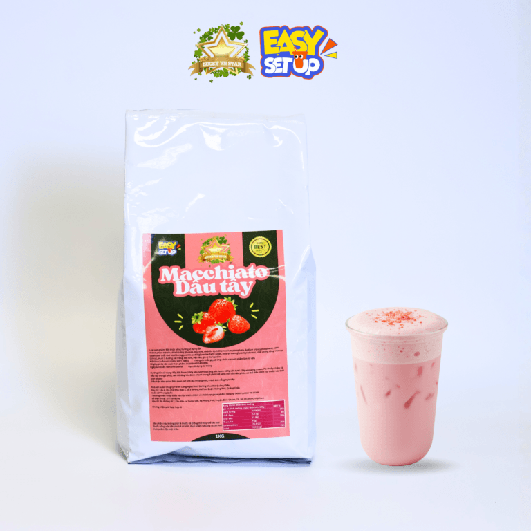 Bột macchiato dâu tây