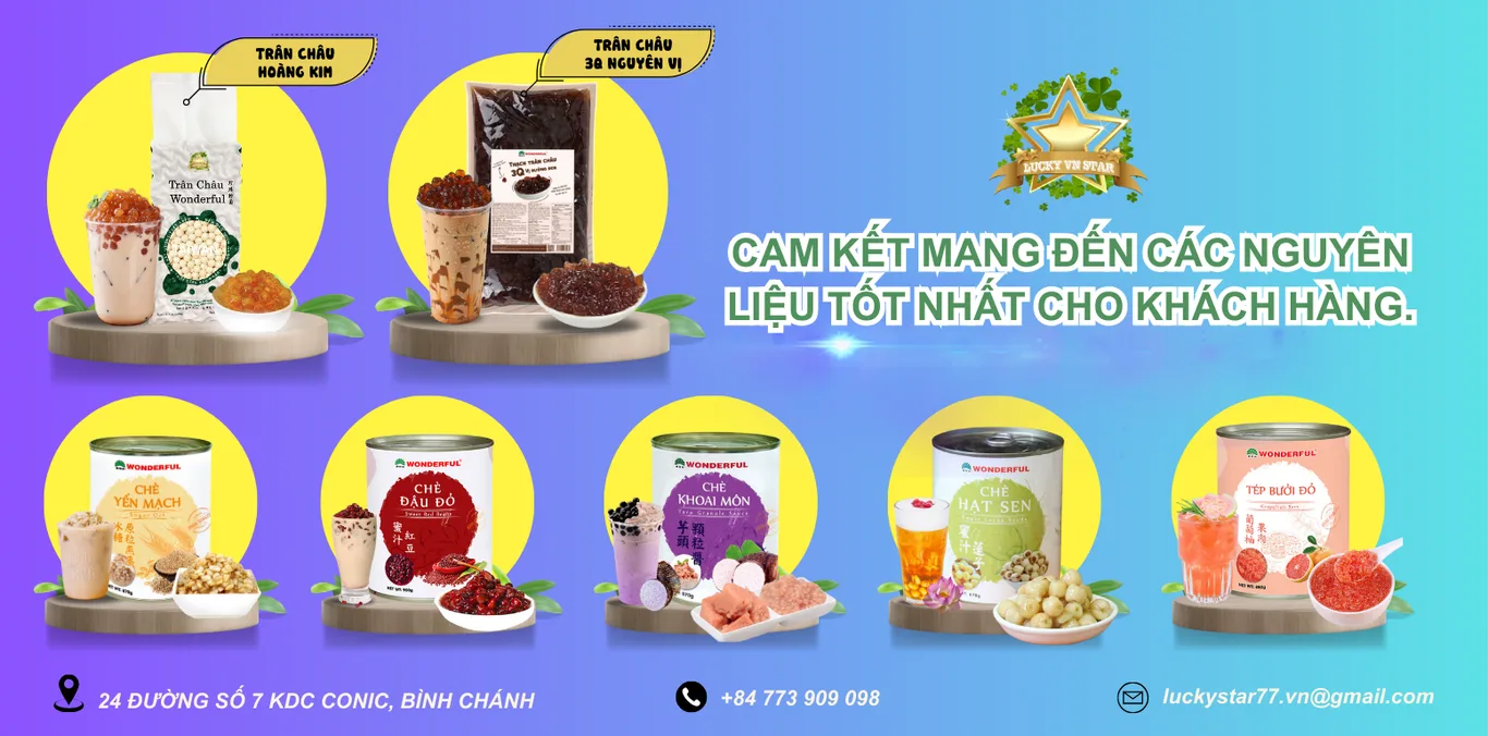 Nguyên liệu pha chế nhập khẩu giá tốt LuckyVNStar