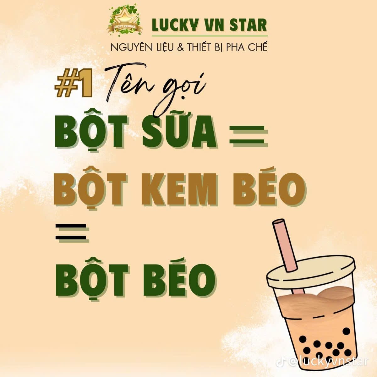 Khám phá bột sữa creamer LS - T70 Lucky VN Star – nguyên liệu pha chế cao cấp giúp tạo độ béo mượt mà, giữ trọn hương vị tinh tế cho trà sữa, cà phê và nhiều món đồ uống khác.