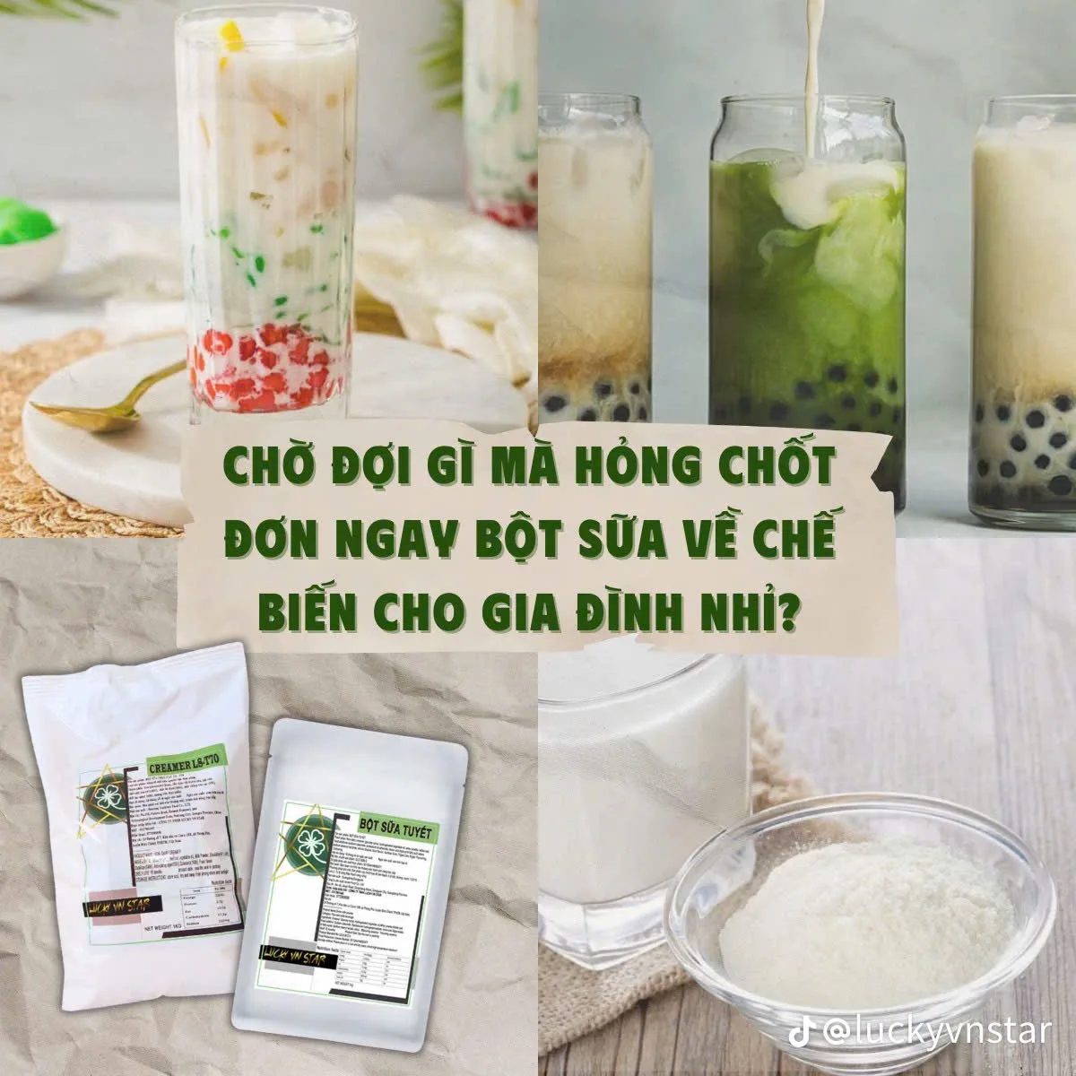 Những thức uống khác kết hợp cùng Bột sữa rất đa dạng và thơm ngon
