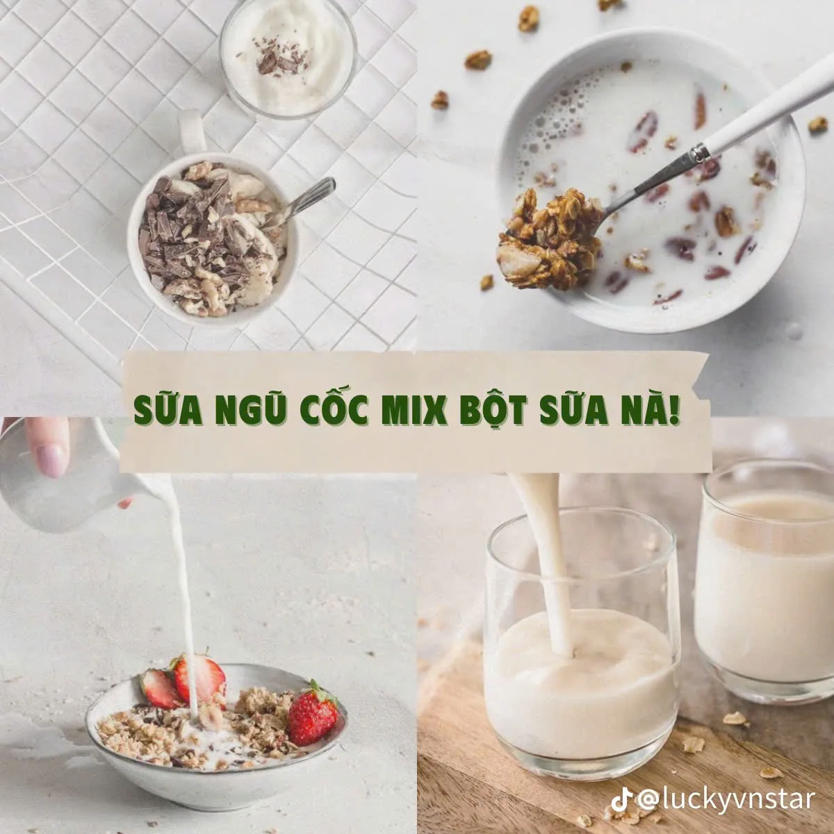Bột sữa creamer LS - T70 cùng các nguyên liệu pha chế đi kèm.