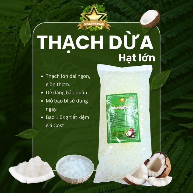 Chất lượng, nguồn cung ổn định về nguyên liệu Thạch dừa giúp việc kinh doanh thức uống thuận lợi hơn