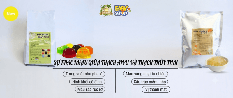 Bột thạch Aiyu và bột thạch thủy tinh