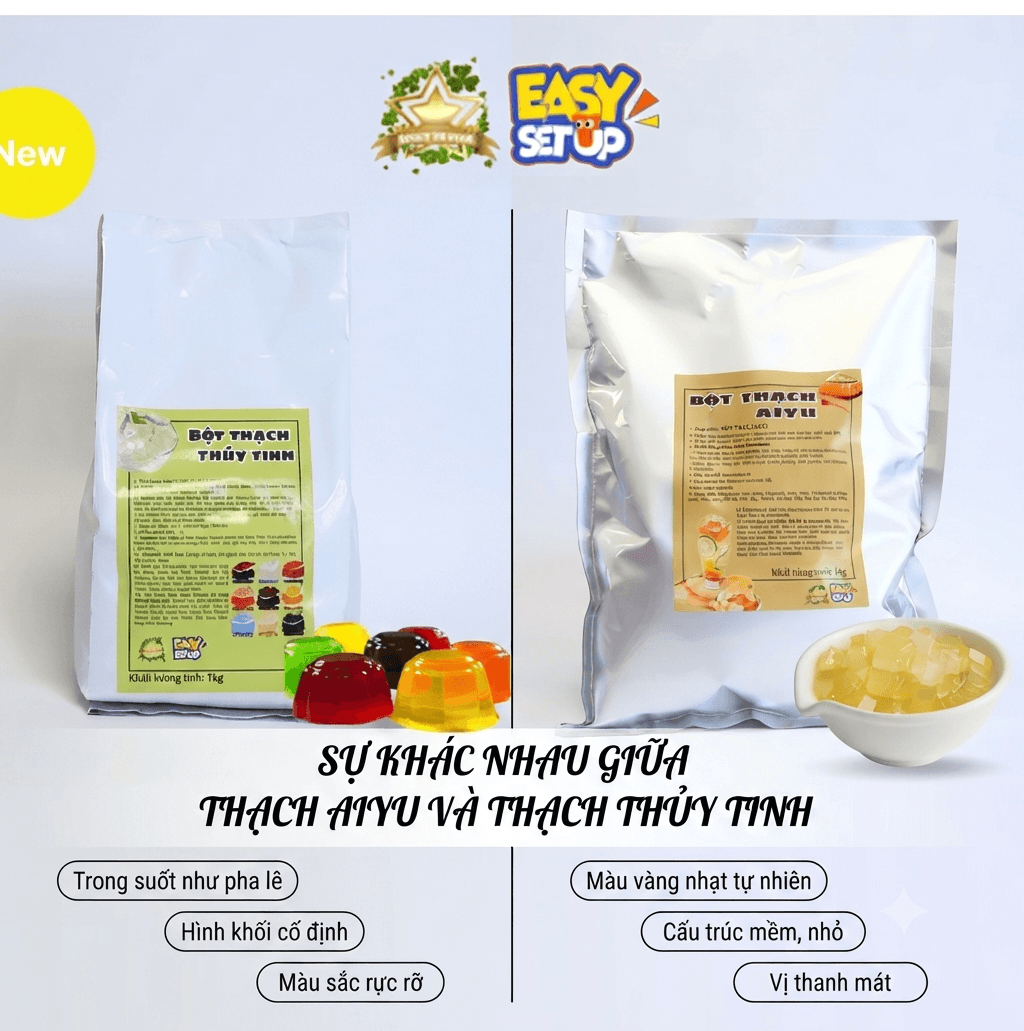 Bột thạch Aiyu và bột thạch thủy tinh