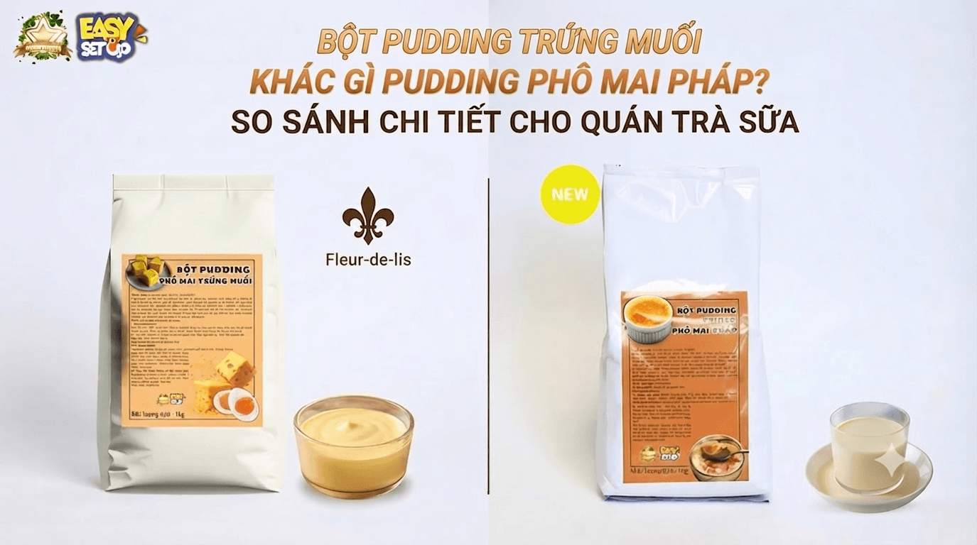 Bột Pudding Phô Mai Trứng Muối Lucky VN Star Bột Pudding Phô Mai Pháp Lucky VN Star