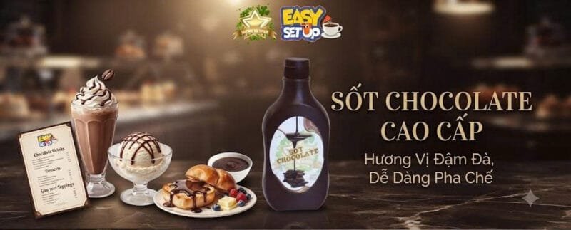 Sốt Socola Lucky VN Star 880g nguyên liệu pha chế trà sữa