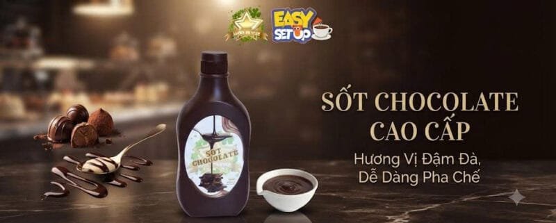 Sốt Socola Lucky VN Star 880g nguyên liệu pha chế trà sữa