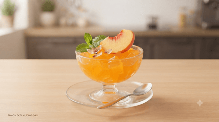 Thạch dừa hương đào topping cho trà đào và trà trái cây