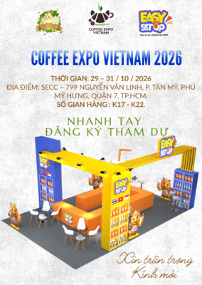 Gian hàng Lucky VN Star Easy Set Up tại Coffee Expo Vietnam 2026 booth K17 K22